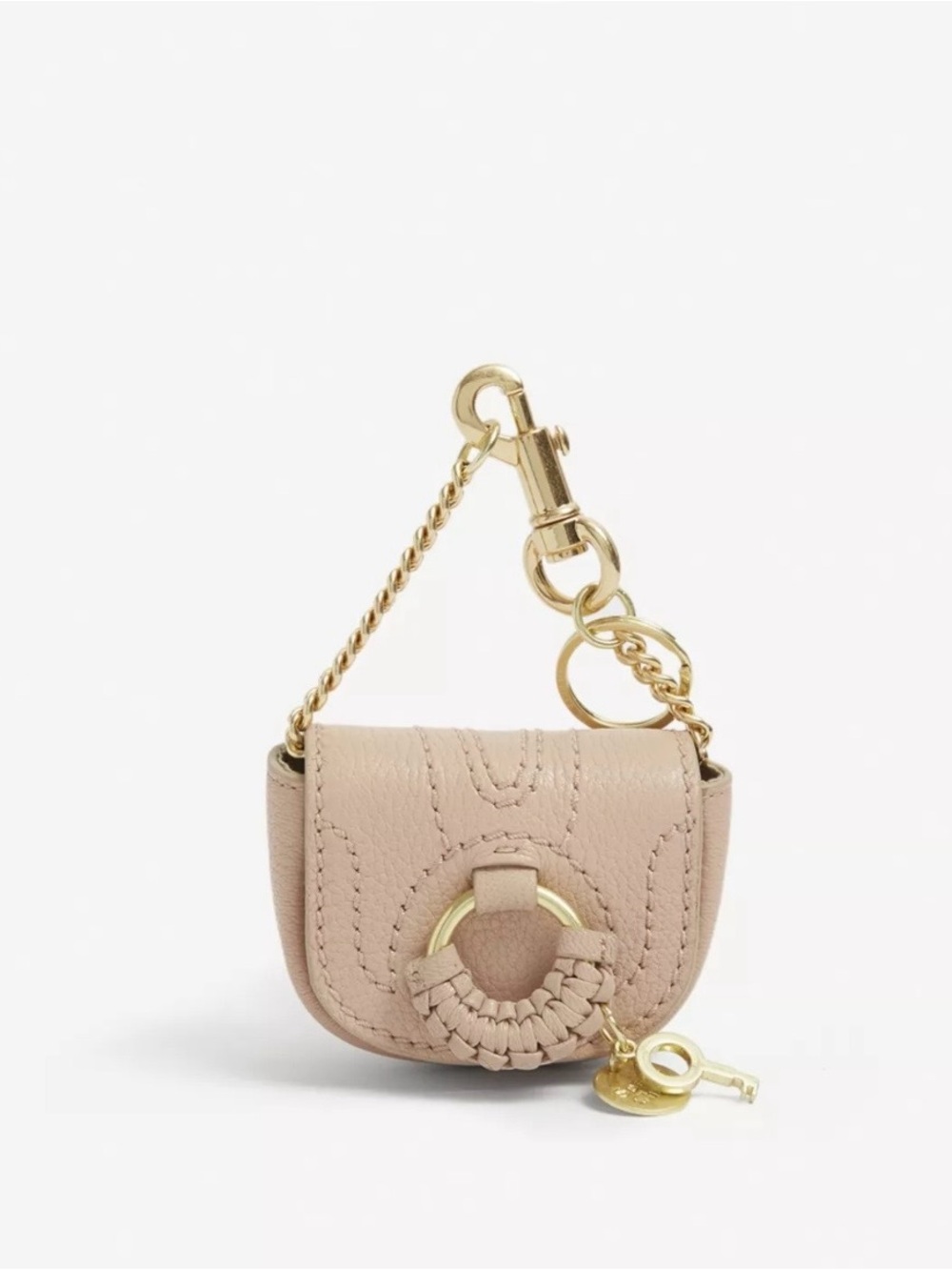 See By Chloé Blush Pink Nano Hana Leather Keyring bag charm - Picture 7 of 7